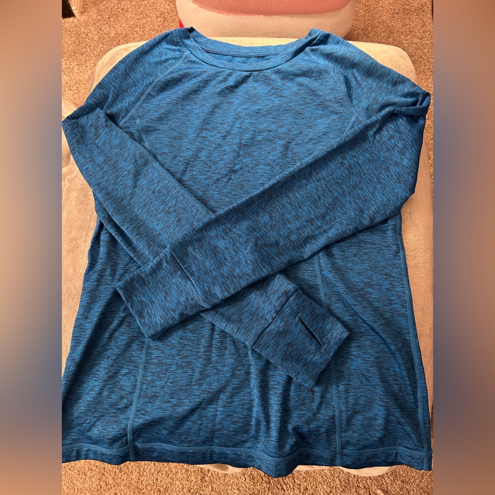 Eddie Bauer Heathered Blue Long Sleeve Top